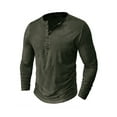 thumbnail image 4 of DYMADE Men Casual Long Sleeve Button Collar Henley Shirt Top, 4 of 6