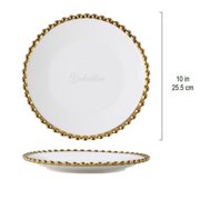 Dinner Plates Set, Modern Gold Accented 16 Piece Plate Set, Elegant Dining for 4, Home Kitchen Accessories, Minimalist Design Plate Collection