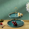 thumbnail image 3 of 2 Layer Cupcake Stand Elegant Ceramic Dessert Cake Stand Serving Tray for Cakes Green, 3 of 8