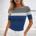 thumbnail image 4 of Aimik Casual Tee For Women Summer Fashion Print Crew Neck Short Sleeve T Shirt Comfort Slim Womens Tops, 4 of 6