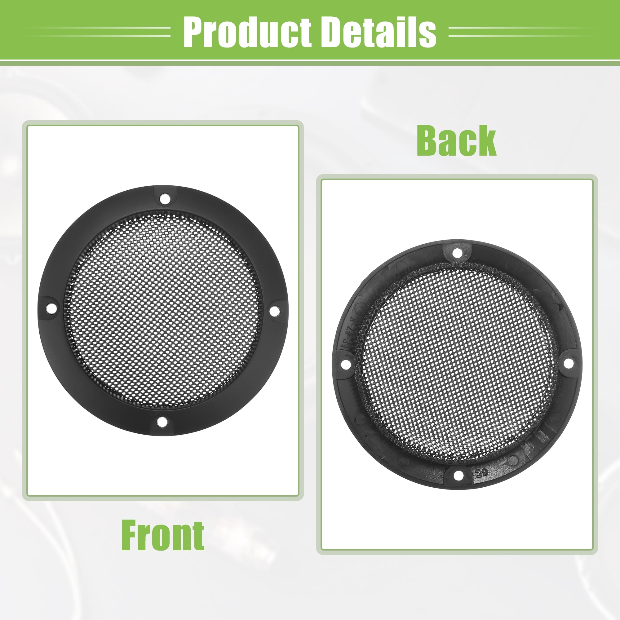 Unique Bargains Car Speaker Grills Cover Guard Protector Case with 16 Screws Black 3"