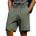 thumbnail image 3 of Afuyipoi ​Men's Athletic Shorts with Zipper Pockets, Quick Dry 4-Way Stretch Performance Training Shorts, Elastic Waist Summer Gym Shorts, Sizes L-5XL Army Green Size XL, 3 of 8