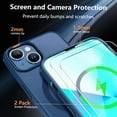 thumbnail image 5 of Magnetic for iPhone 13 Case/iPhone 14 Case [Compatible with MagSafe] with 2X Screen Protector, Translucent Slim Shockproof Phone Case for Men Women Protective Cover for iPhone 13/14, Matte Blue, 5 of 6