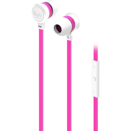 iLuv IEP335WPKN Neon Sound High Performance Earphones, White/Pink