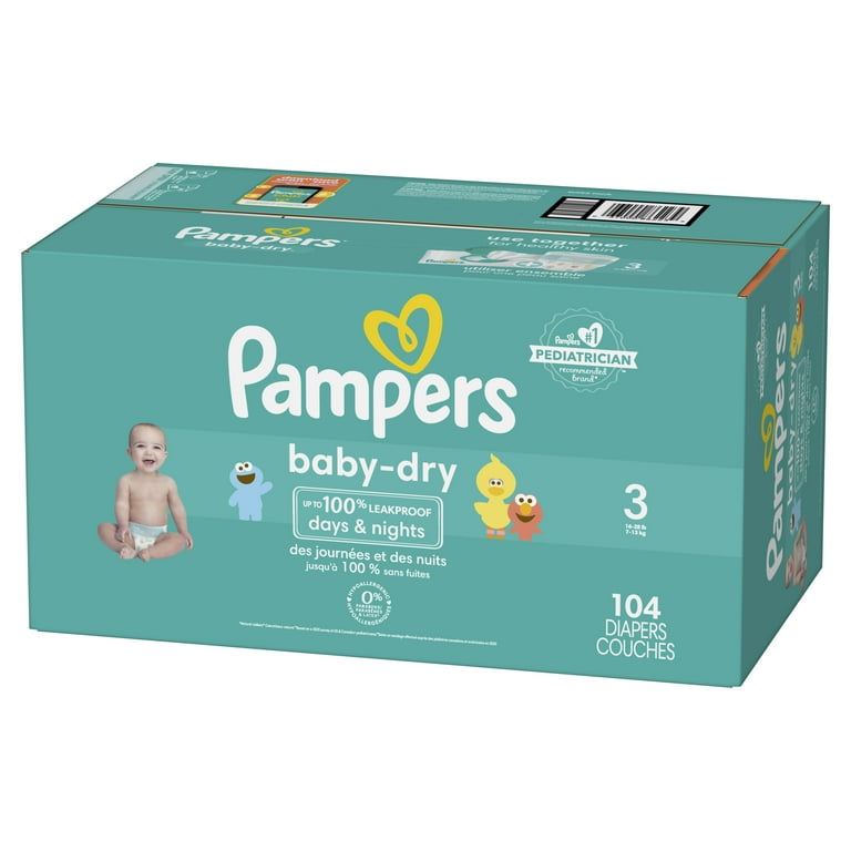 Pampers Baby Dry Diapers Size 3, 104 Count (Select for More Options)
