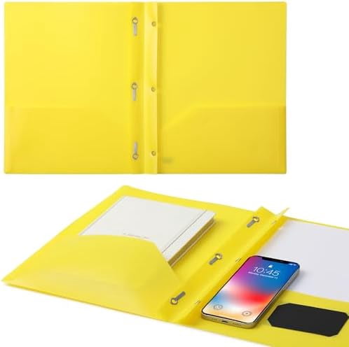 - Plastic Folders with Pockets and Prongs, 24 Pack, Letter Size, Yellow, Flexible Plastic Folders with Prongs