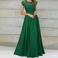 thumbnail image 2 of HNMKIU Elegant Dresses for Women Evening Gown Neck Floral Lace Formal Wedding Long Maxi Dress Green,XL, 2 of 5
