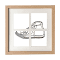 thumbnail image 1 of White Canvas Shoes Hand Painted Pattern Frame Wall Tabletop Display 4 Openings Picture, 1 of 3