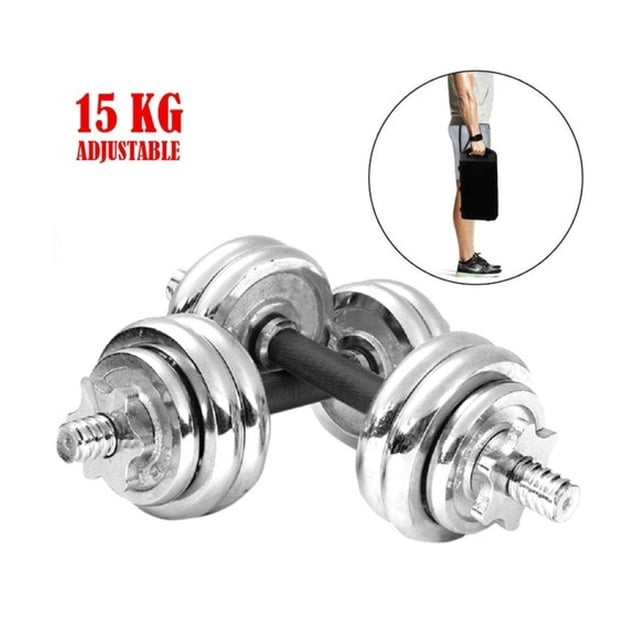 Juego de Mancuernas Be-Leaf 5004 15 Kg Con Estuche Cromado