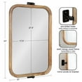 thumbnail image 2 of Kate and Laurel Hogan Wood Rounded Rectangle Pivot Mirror, 20 x 33, Natural Brown Wood, Decorative Adjustable Round Rectangular Bathroom Pivot Mirror for Transitional Wall Decor, 2 of 10
