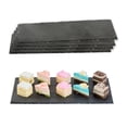 thumbnail image 2 of Restaurantware Slate Serving Trays 4 Pack of 11.8" x 6" Foam Feet Charcuterie Stone Plates Rustic Edges Freezable Black Serving Display Cheese Boards for Kitchen, Gourmet, Dining, Parties, 2 of 3