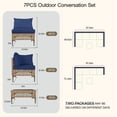 thumbnail image 4 of MaagorVita 7Pcs Outdoor Patio Furniture Set, Modular Outdoor Sectional, Modern Rattan Wicker Sofa Set with Coffee Table and Washable Thick Cushions, Blue Cushion, 4 of 7