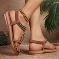 thumbnail image 3 of Rokment Women's Boho Beach Flat Dress Sandals 2026 Summer Ethnic Butterfly Embroidered Wedge Low Heel Slingback Dressy Sandals for Woman Vacation Brown Size 8.5, 3 of 5