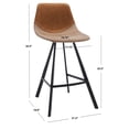 thumbnail image 3 of Safavieh Granger Industrial Mid Back Wood and Metal Stools, Cognac/Black, 3 of 5