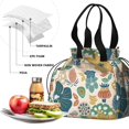 thumbnail image 4 of Boho Bohemia Flower Drawstring Lunch Bag Women - Drawstring Lunch Bag Insulated for Work Office - Stain-Resistant Large Lunchbags for Women with Multi-Pockets, 4 of 6