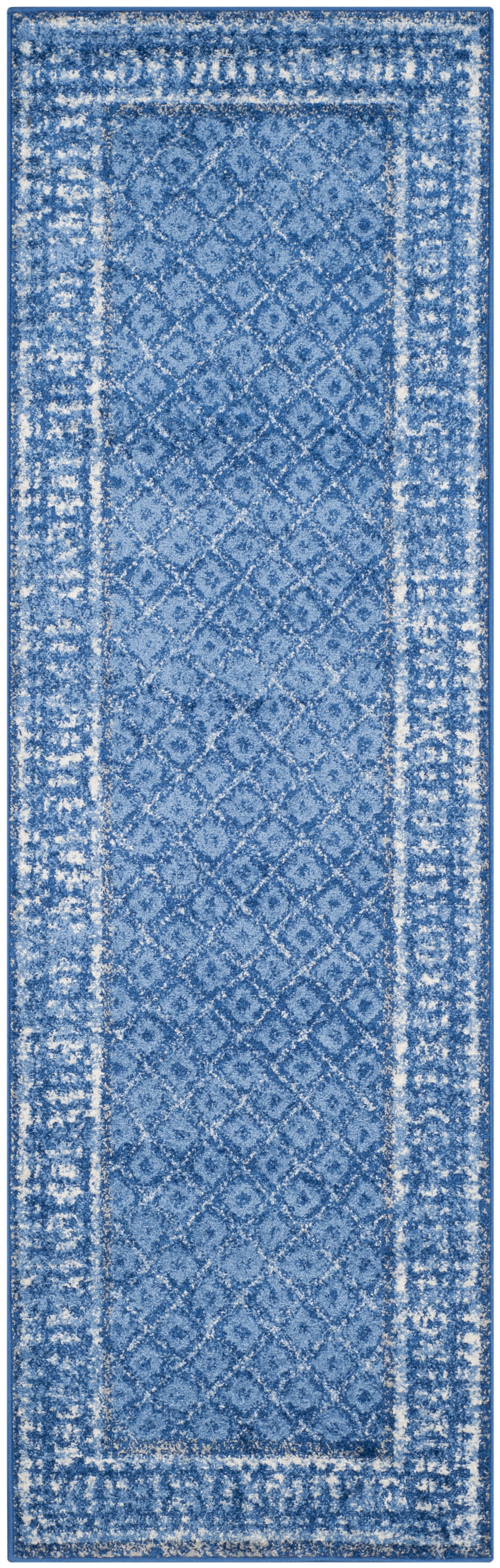 SAFAVIEH Adirondack Royston Traditional Runner Rug, Light Blue/Dark Blue, 2'6" x 22'