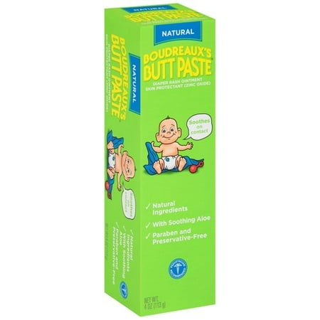 Boudreaux's Butt Paste All Natural Diaper Rash Ointment, 4 oz