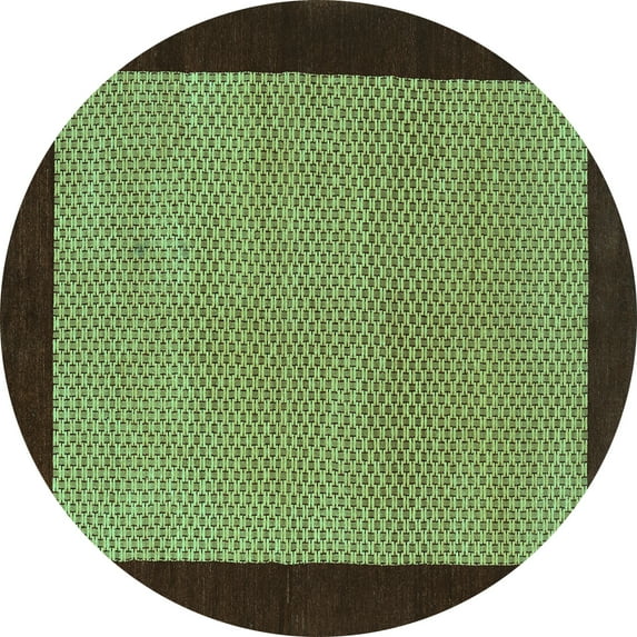 Ahgly Company Indoor Round Abstract Turquoise Blue Contemporary Area Rugs, 6' Round