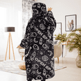 thumbnail image 7 of THREE POODLE Long Glow-in-the-Dark Black Sherpa Oversized Extremely Cozy Sweatshirt & Hoodie Blanket, 7 of 7