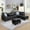 Leather Right Black, variant on L Shaped Couch Modern Sectional Sofa with Right Chaise & Ottoman Modular Leather Sofa Couch Set for Living Room, Black