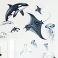thumbnail image 2 of Adhesivos de pared con acuarela, animales del océano, PVC, 40 x 58 cm, 2 of 3