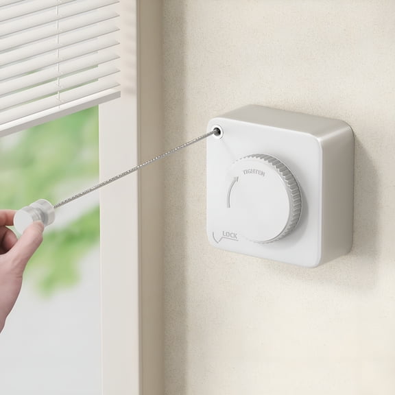 LAMIRO Non-Sagging Retractable Clothesline Indoor & Outdoor Clothes Line Heavy Duty Clothes Drying Line Retracting Laundry Line Wall Mounted Stainless Steel Line-15.1 Feets（White）