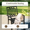 thumbnail image 3 of Sophia & William Metal Outdoor Patio Dining Chair Stackable Chairs Furniture Set of 2 in Black, 3 of 6