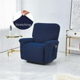 thumbnail image 2 of Xingzhi Stretch Recliner Chair Slipcover Elastic Full Coverage Solid Color Sofa Cover Replacement for LAZBOY Navy Blue, 2 of 9
