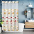 thumbnail image 6 of Easter No Hooks Shower Curtain with Snap-in Liner Spring Floral Eggs Leaf Green Stripes Linen Texture Shower Curtains for Bathroom, Waterproof, Easy Install, Washable 36"x78", 6 of 9