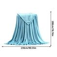 thumbnail image 3 of Btomtd 80"x90" Warm Fleece Throw Blanket for Sofa Soft Thick Bedding Cozy Bed Blanket Lightweight Blanket for Household All Seasons Use, Light Blue, 3 of 7