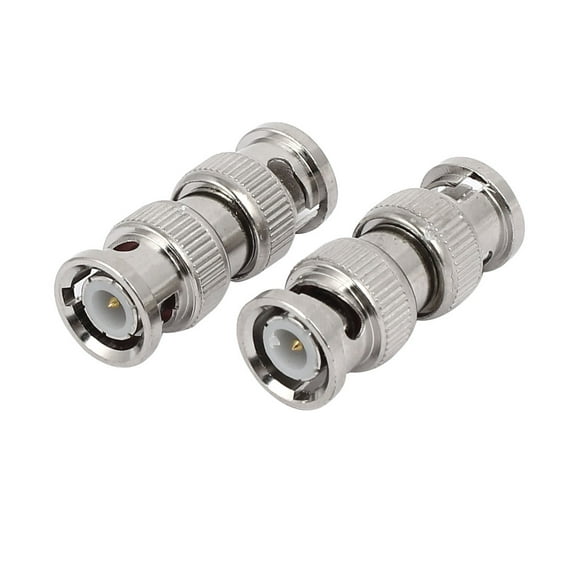 BNC Male to Male Couple Plug Jack Coaxial Cable Adapter Connector 2Pcs