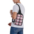 thumbnail image 5 of Rocae Heart Plaid for Lightweight Chest Bag Dual Pocket, Waterproof Crossbody Sling Bag for Men and Women, 5 of 8