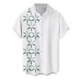 thumbnail image 5 of Inglocry Frontaley Men Shirts, Men's Cuba Guayabera Button Front Shirt, Striped Printed Short Sleeves Summer Shirts For Men White XL, 5 of 5