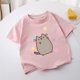 thumbnail image 3 of Pusheens-Camiseta de verano para niña, ropa para niño, Tops de manga corta de dibujos animados, camisetas suaves para bebé, camiseta Kawaii, ropa para niños, regalo, 3 of 5