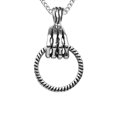 thumbnail image 5 of Collar con colgante de calavera punk de acero inoxidable con forma de mano Plata, 5 of 5