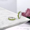 thumbnail image 4 of Gem Stone King 925 Sterling Silver Green Peridot and Yellow Created Sapphire Hoop Earrings for Women (4.30 Cttw, Gemstone Birthstone, Oval 6X4MM), 4 of 4