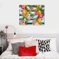 thumbnail image 3 of Modern Canvas Artwork Tropical Flowers Decorations, Pineapple Fruit Pattern Canvas Wall Art for Living Room Bedroom Home Décor Ready to Hang 20×16in, 3 of 3