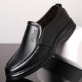 thumbnail image 3 of Quealent Adult Men Shoes Casual Mens Shoes Leather Fashion Men'S Breathable Comfortable Business Slip On Work Mens Slip On Casual Shoes Leather Black 8.5, 3 of 5