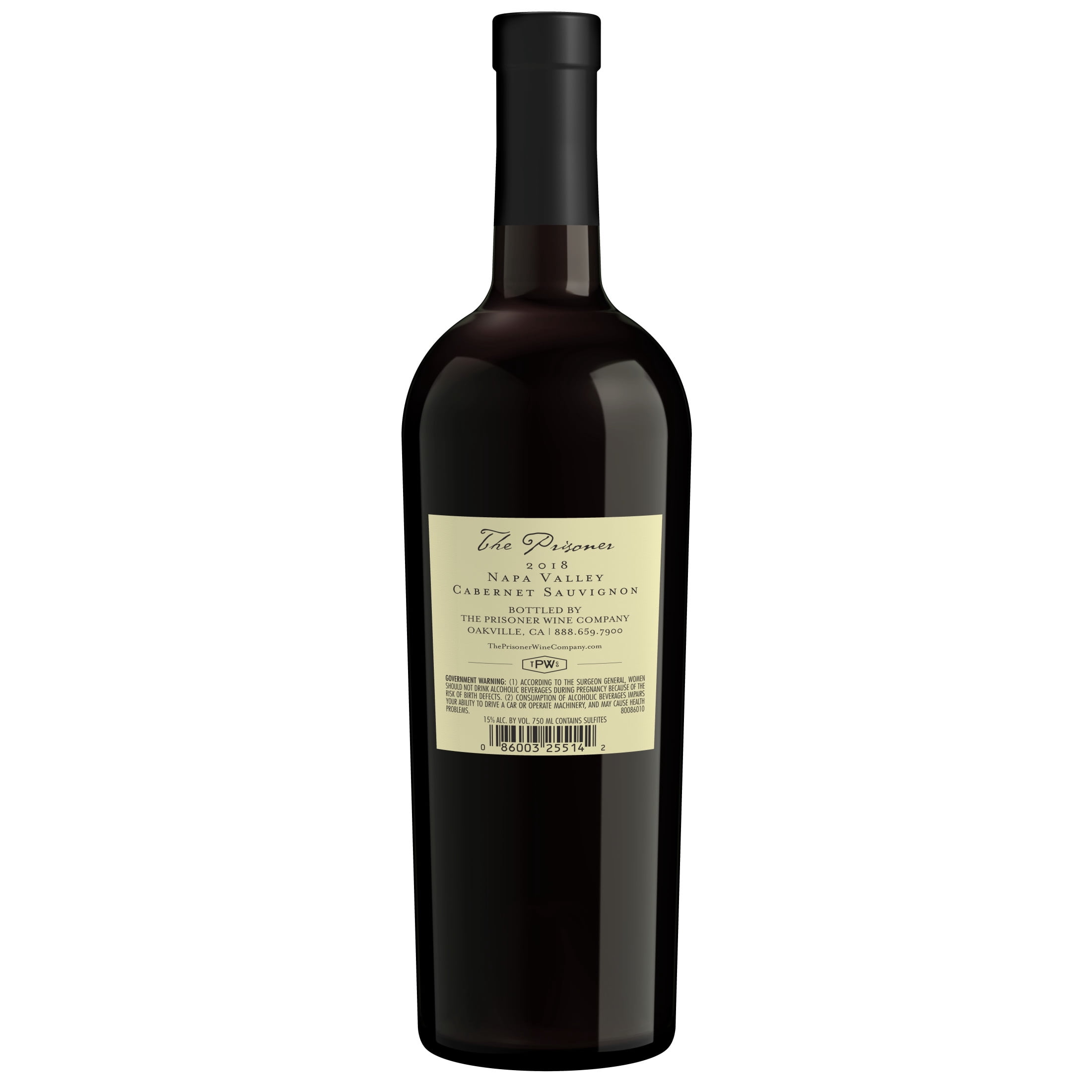 The Prisoner Cabernet Sauvignon, Napa Valley, 750ml Bottle, 15