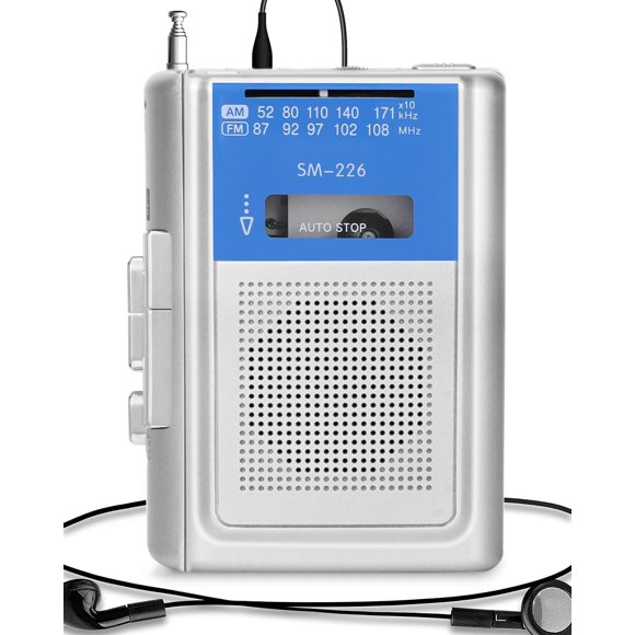 Reproductor de casetes SEMIER Small Vintage con altavoz y auriculares