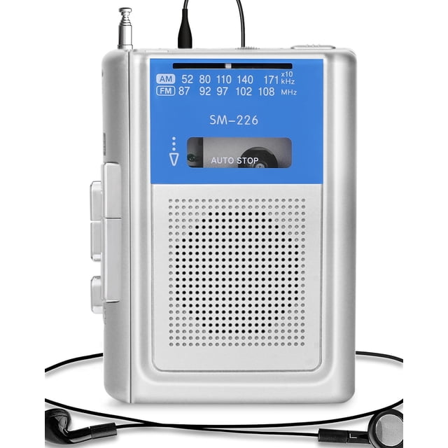 Reproductor de casetes SEMIER Small Vintage con altavoz y auriculares