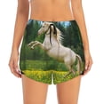 thumbnail image 4 of Lsque Horse Rearing Up In The Field Printed Women's Running Shorts with Liner Pockets,Elastic Quick Dry Workout Athletic Gym Yoga Shorts,Womens High Waist Shorts-, 4 of 9