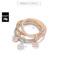 thumbnail image 3 of Pulseras para mujer, regalos para mujer, pulseras multicapa - 3 piezas de oro, plata y oro rosa, pulsera de cadena de maíz para mujer, pulsera elástica en forma de corazón, pulseras de moda, 3 of 5