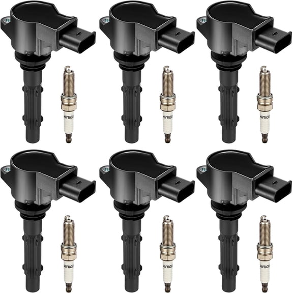 BDFHYK Ignition Coil Pack UF535 and Iridium Spark Plugs 95983 Compatible with Mercedes-Benz C230 C280 CLK350 E350 ML350 SLK280 Dodge Sprinter 3500 2.5L 3.0L 3.5L 5.5L V6, Sets of 6