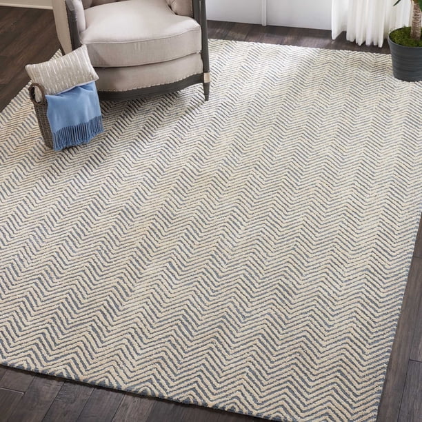 Nourison Modern Deco Light Blue/Ivory Area Rug