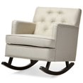 thumbnail image 1 of Baxton Studio Bethany Tufted Rocker in Light Beige and Dark Espresso, 1 of 5