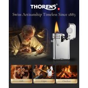 Luxury Retro Windproof Brass Kerosene Lighter, Soft-Flame, Automatic Ignition, Refillable, Camping, Safety Lock, Classic, Collectible, Fathers Birthday Gift, Thorens Gen 5 Single Claw Storm