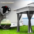 thumbnail image 6 of Segmart 12' x 20' Patio Hardtop Gazebo, Outdoor Galvanized Steel Aluminum Metal Double Roof Gazebo with Netting and Curtains, Permanent Patio Gazebo Pavilion for Backyard, Deck, Lawn, Gray, 6 of 7