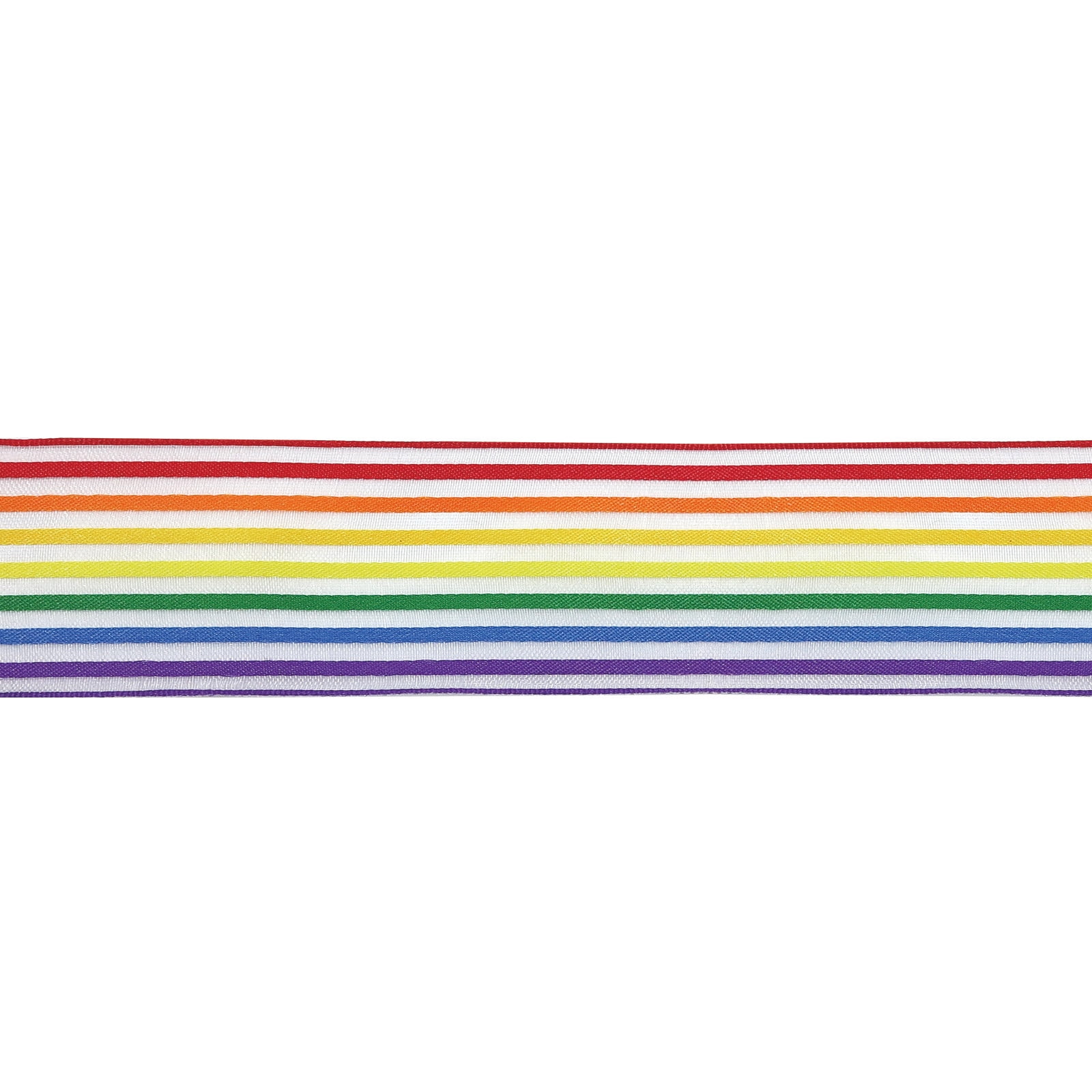 12 Pack: 1.5" x 3yd. Sheer Wired Rainbow Striped Ribbon by Celebrate It 360°