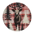 thumbnail image 4 of HAOXIT Christmas Round Tablecloth New Year Buffalo Check Plaid Washable Polyester Table Cloth Decorative Table Cover for Christmas Dining Banquet 46-50, 4 of 8